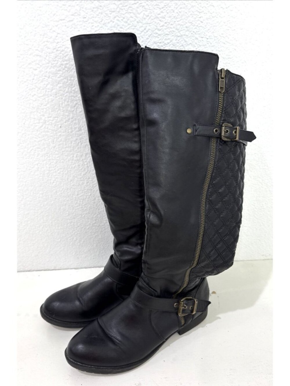 Steve Madden Willits Womens Leather Upper Tall Black Full Zipper Boots Size 10M - Picture 7 of 7